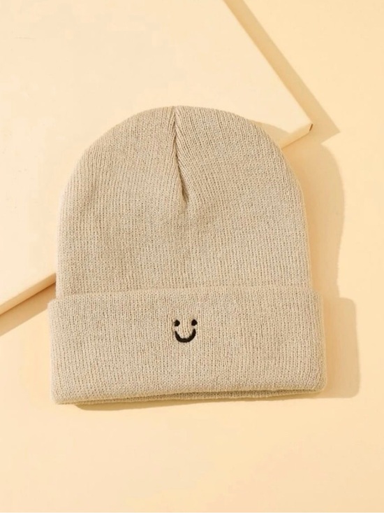 SHEIN Accessories - SHEIN Expression Smile Embroidered Beanie